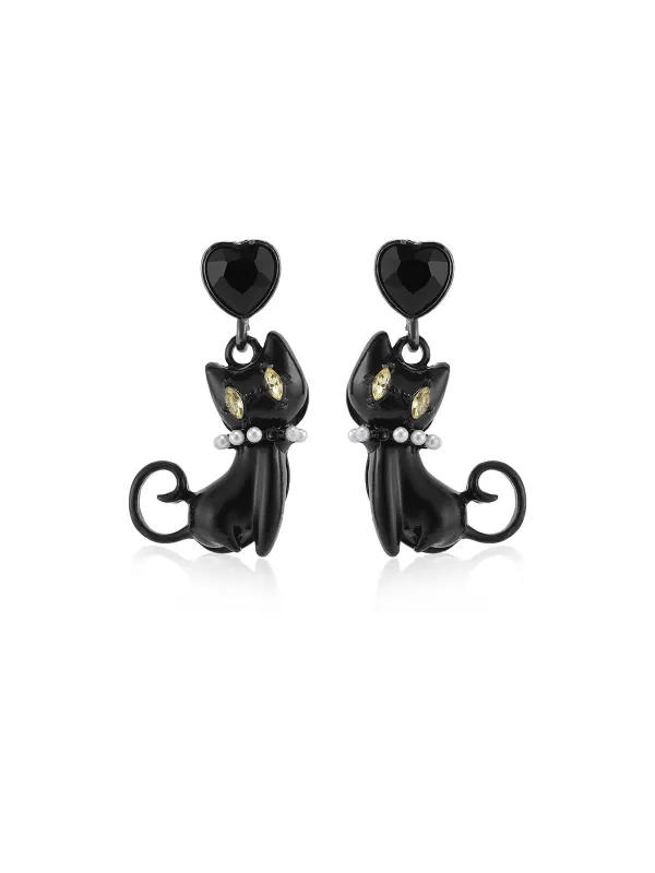 Vintage Cat Halloween Stud Earrings sold by Retro Stage