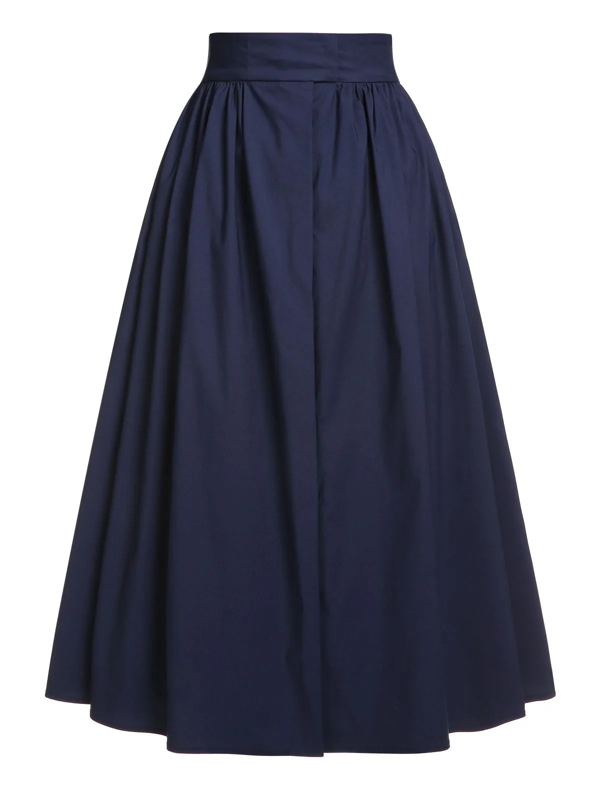 Dark Blue Gray 1960s Solid Umbrella Skirt sold by Retro Stage product image thumbnail 2