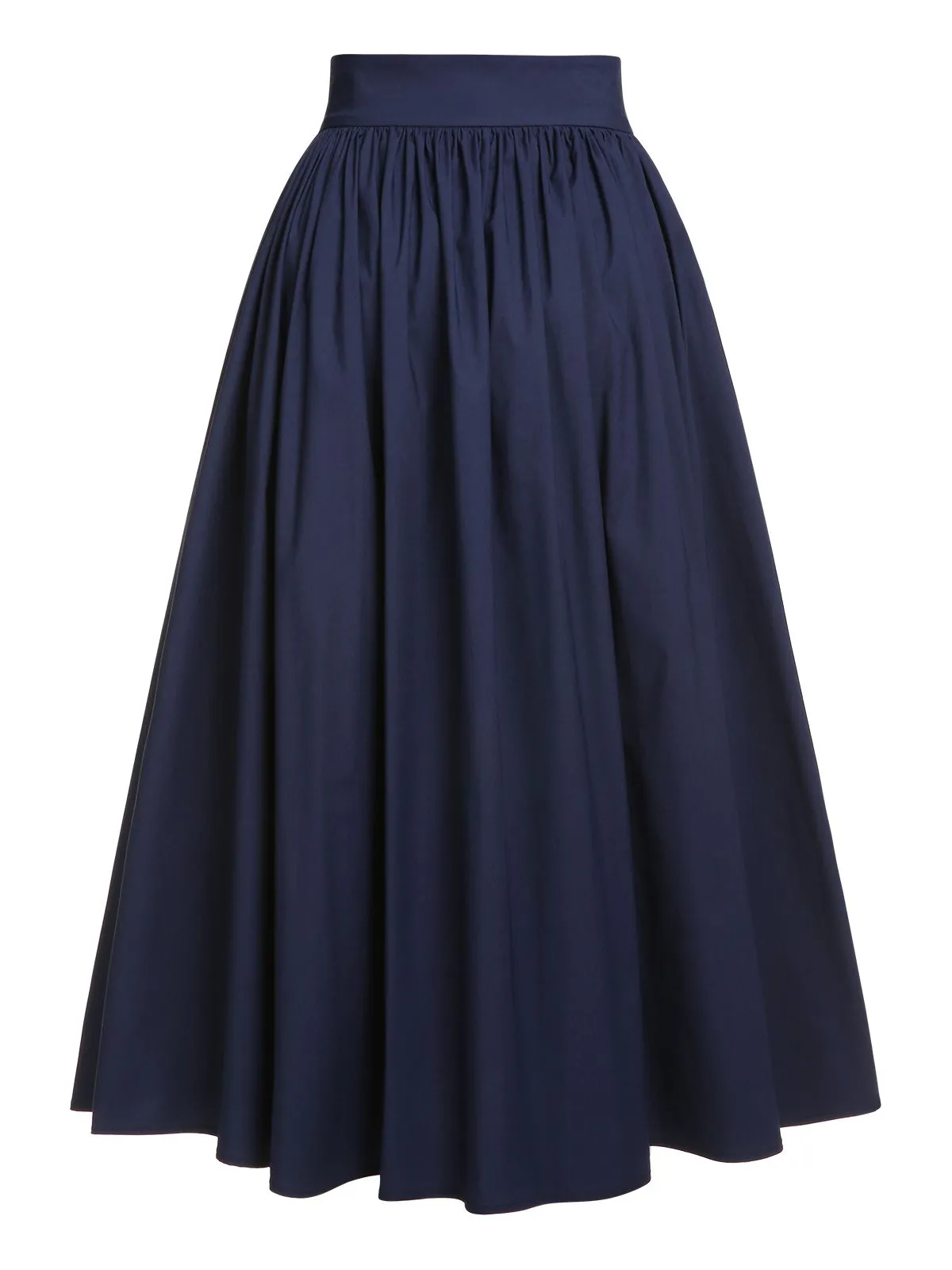 Dark Blue Gray 1960s Solid Umbrella Skirt sold by Retro Stage product image thumbnail 3