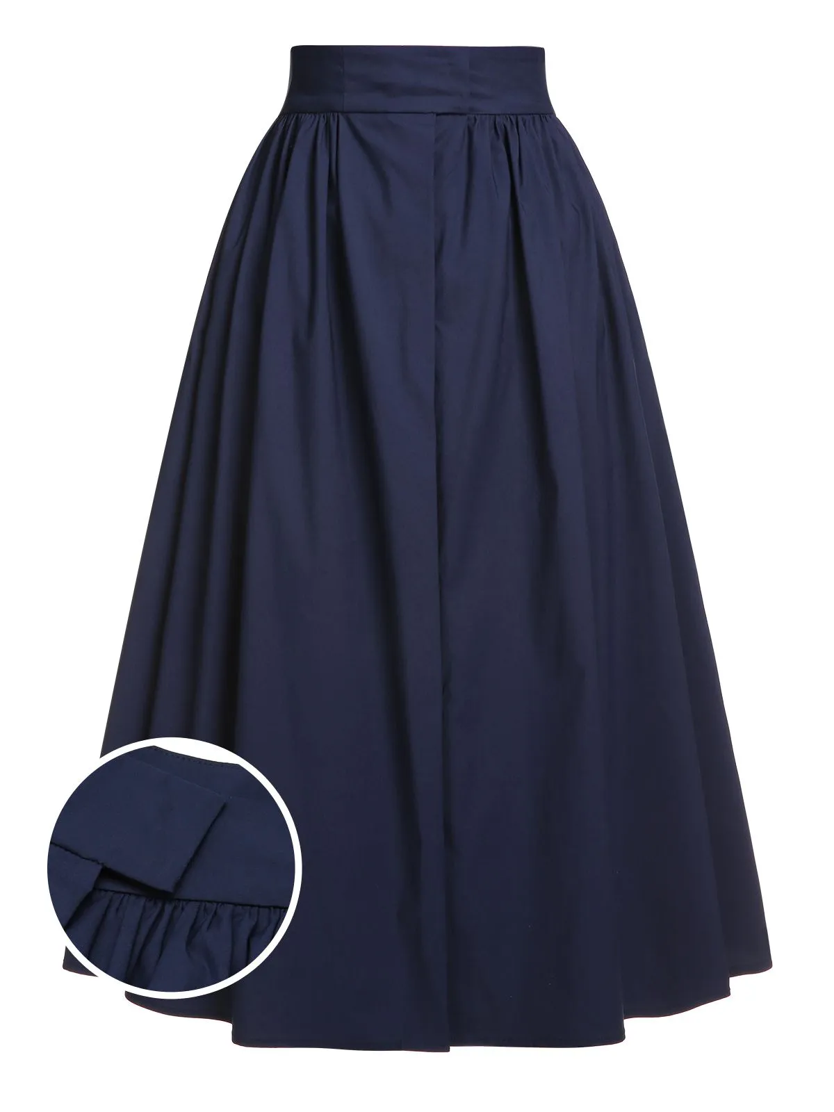 Dark Blue Gray 1960s Solid Umbrella Skirt sold by Retro Stage