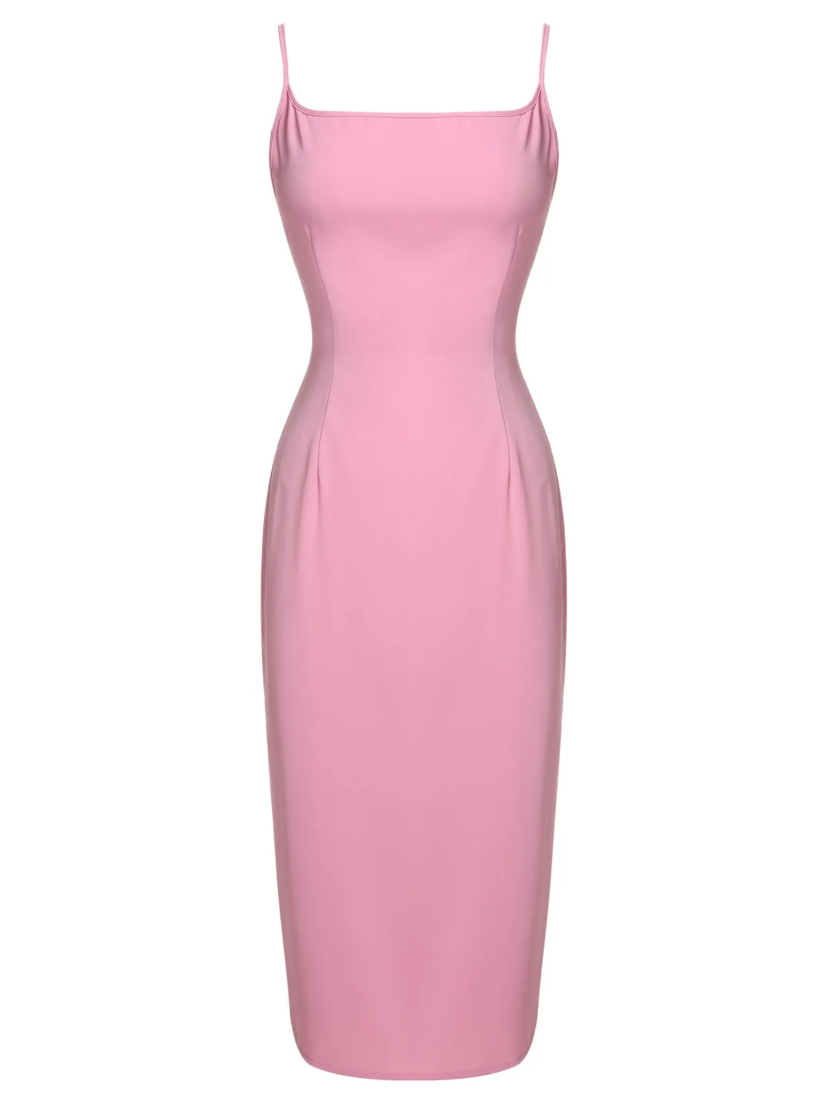 2PCS Pink 1960s Lapel Bowknot Blouse & Solid Spaghetti Strap Dress sold by Retro Stage product image thumbnail 3