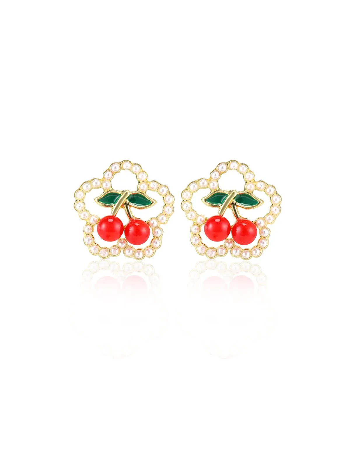 Cherry Pearl Stud Earrings sold by Retro Stage