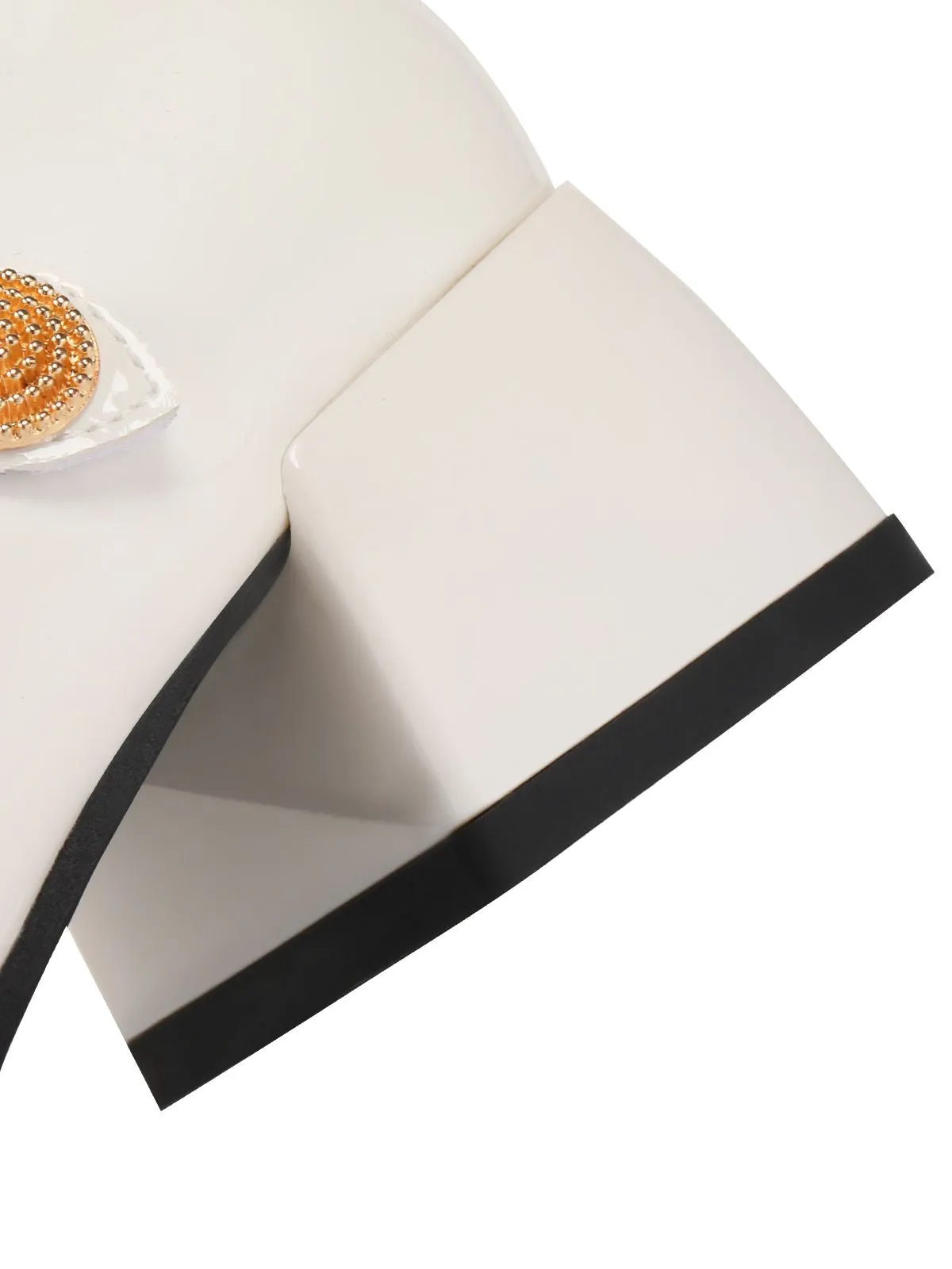 White Retro Strap Chunky High Heels sold by Retro Stage product image thumbnail 4