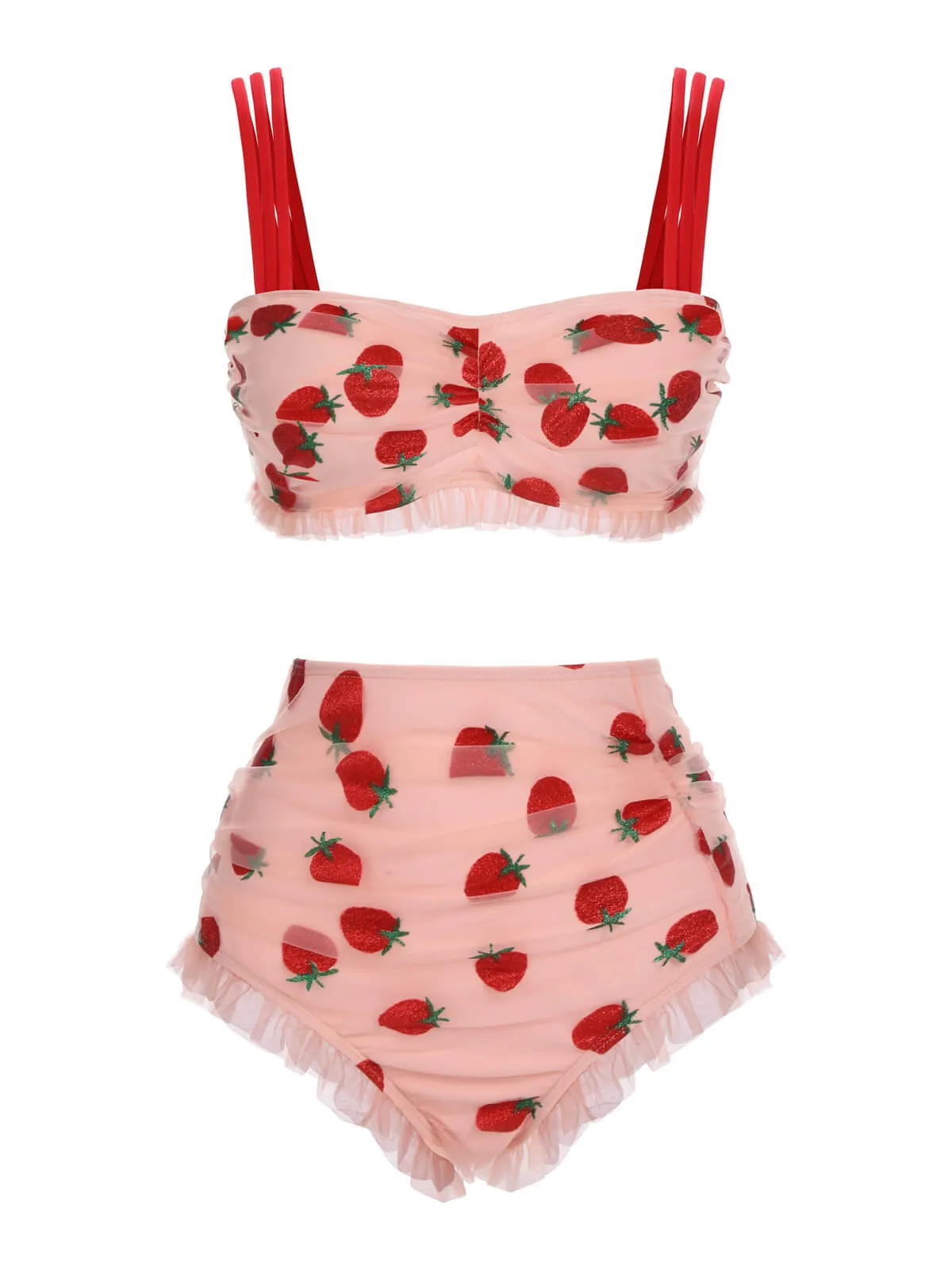 Lace Strawberry Cami Tankini Set sold by Retro Stage product image thumbnail 4