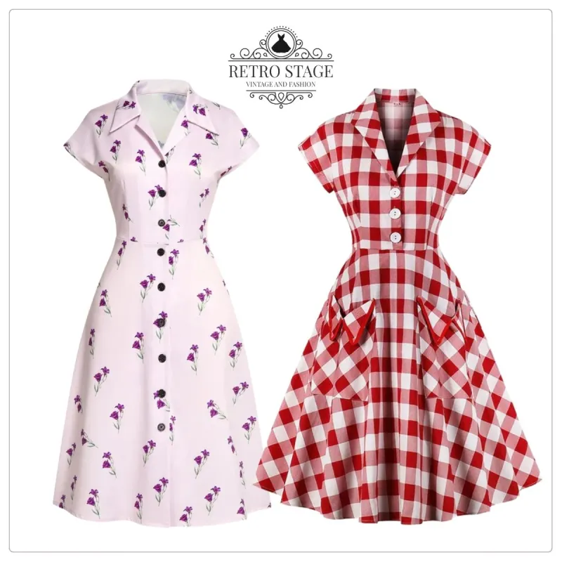 Purple 1940s Petunia Lapel Dress sold by Retro Stage