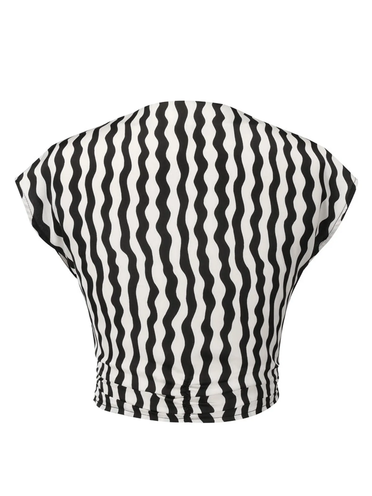 Black & White 1950s Curve Print Blouse sold by Retro Stage product image thumbnail 5