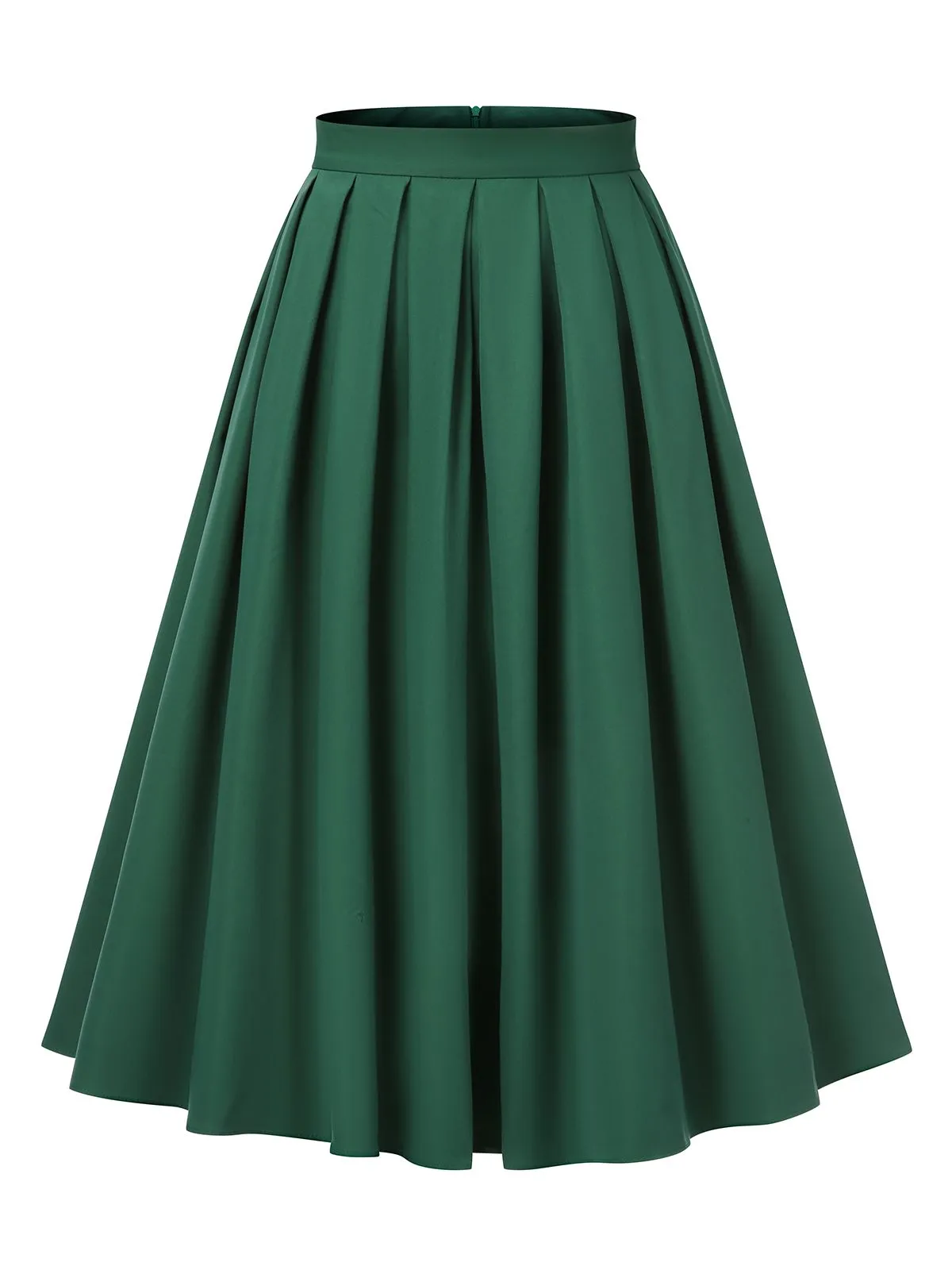 Green 1950s Solid Pleated Skirts sold by Retro Stage product image thumbnail 3