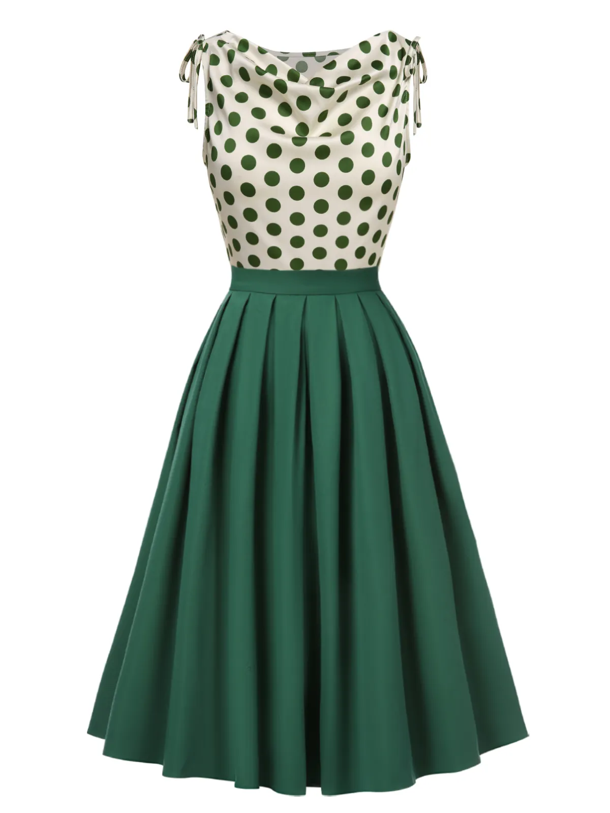 Green 1950s Solid Pleated Skirts sold by Retro Stage product image thumbnail 2