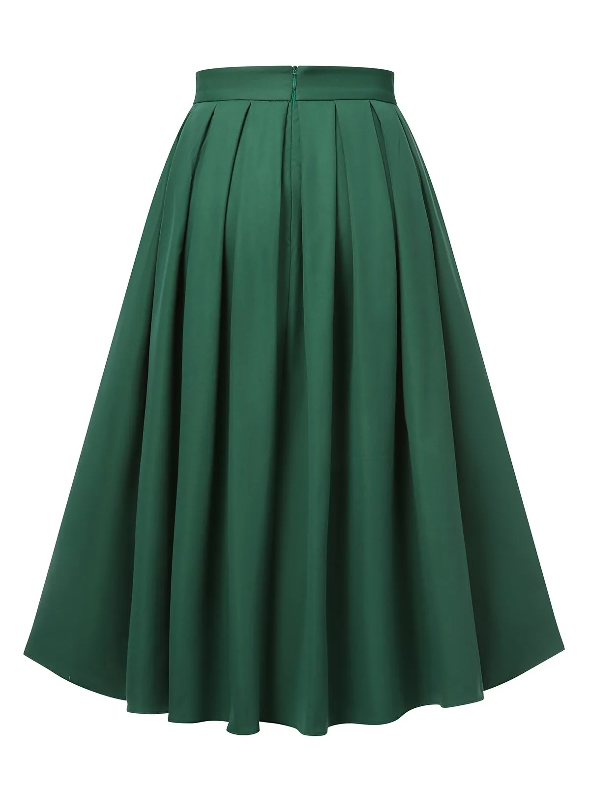 Green 1950s Solid Pleated Skirts sold by Retro Stage product image thumbnail 5