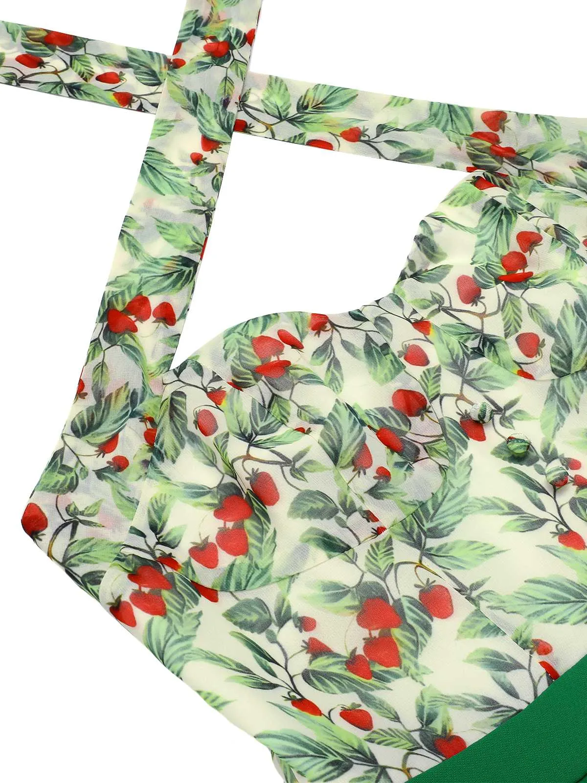 Green 1950s Strawberry Halter Romper sold by Retro Stage product image thumbnail 5