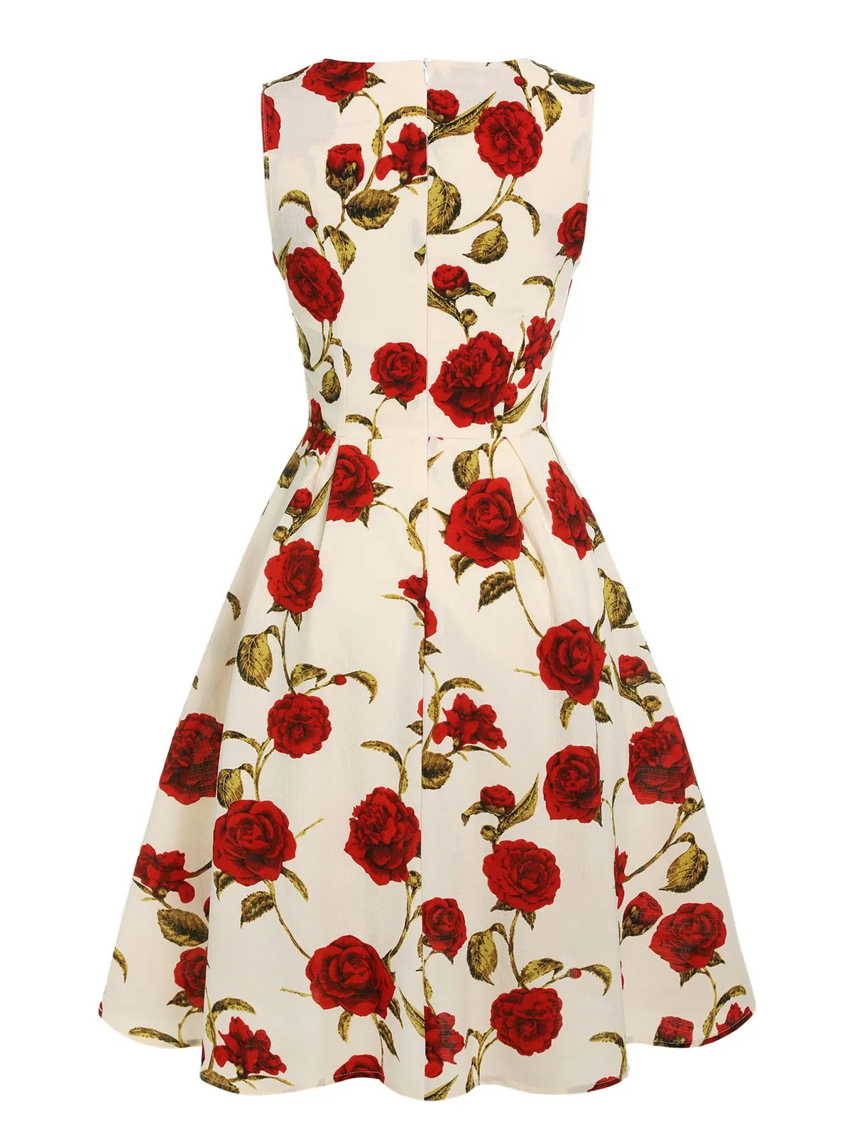 1950s Floral Sleeveless Heart Collar Dress sold by Retro Stage product image thumbnail 2