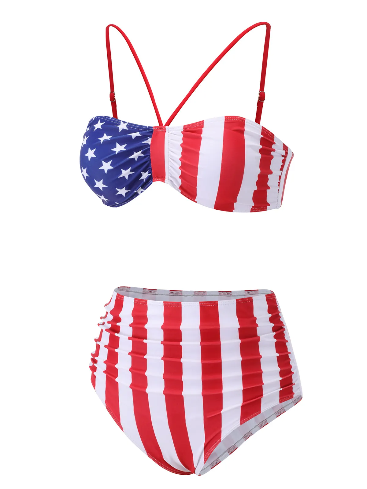 1940s Flag Independence Day Patchwork Swimsuit sold by Retro Stage product image thumbnail 4
