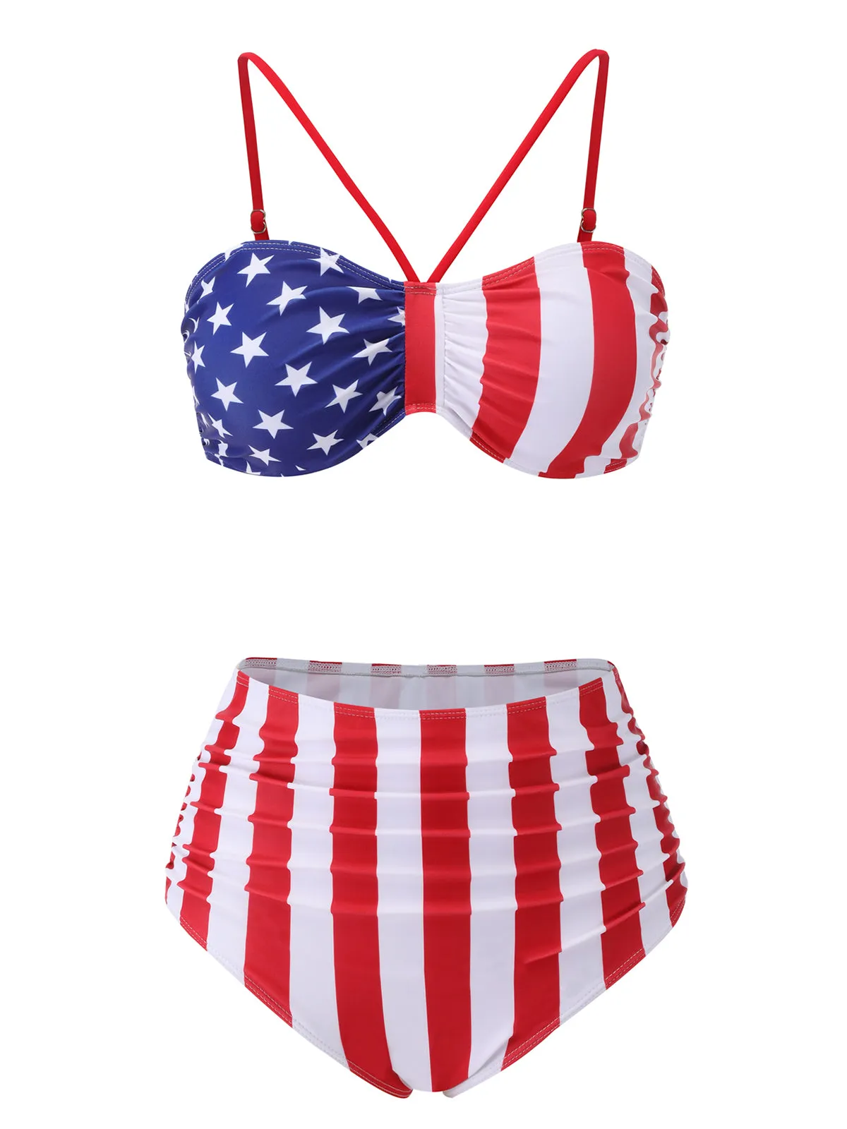 1940s Flag Independence Day Patchwork Swimsuit sold by Retro Stage product image thumbnail 2