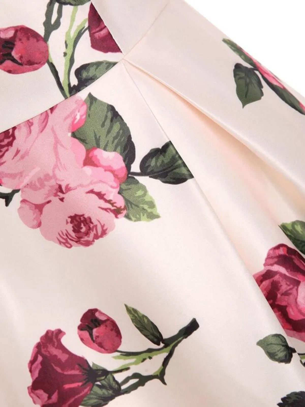 Pink 1950s Rose Floral Swing Dress sold by Retro Stage product image thumbnail 4