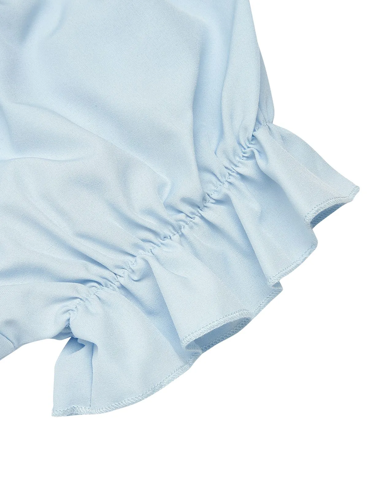 Sky Blue 1950s Solid Puff Sleeves Tops sold by Retro Stage product image thumbnail 5
