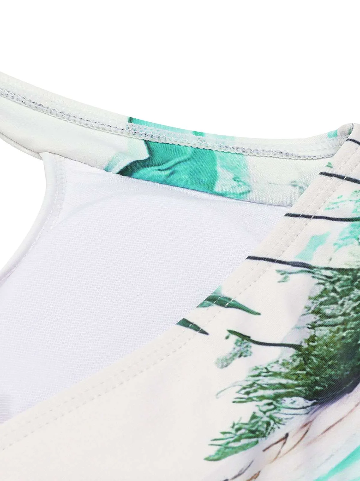 1950s Coconut Tree & Beach Patchwork Swimsuit sold by Retro Stage product image thumbnail 5