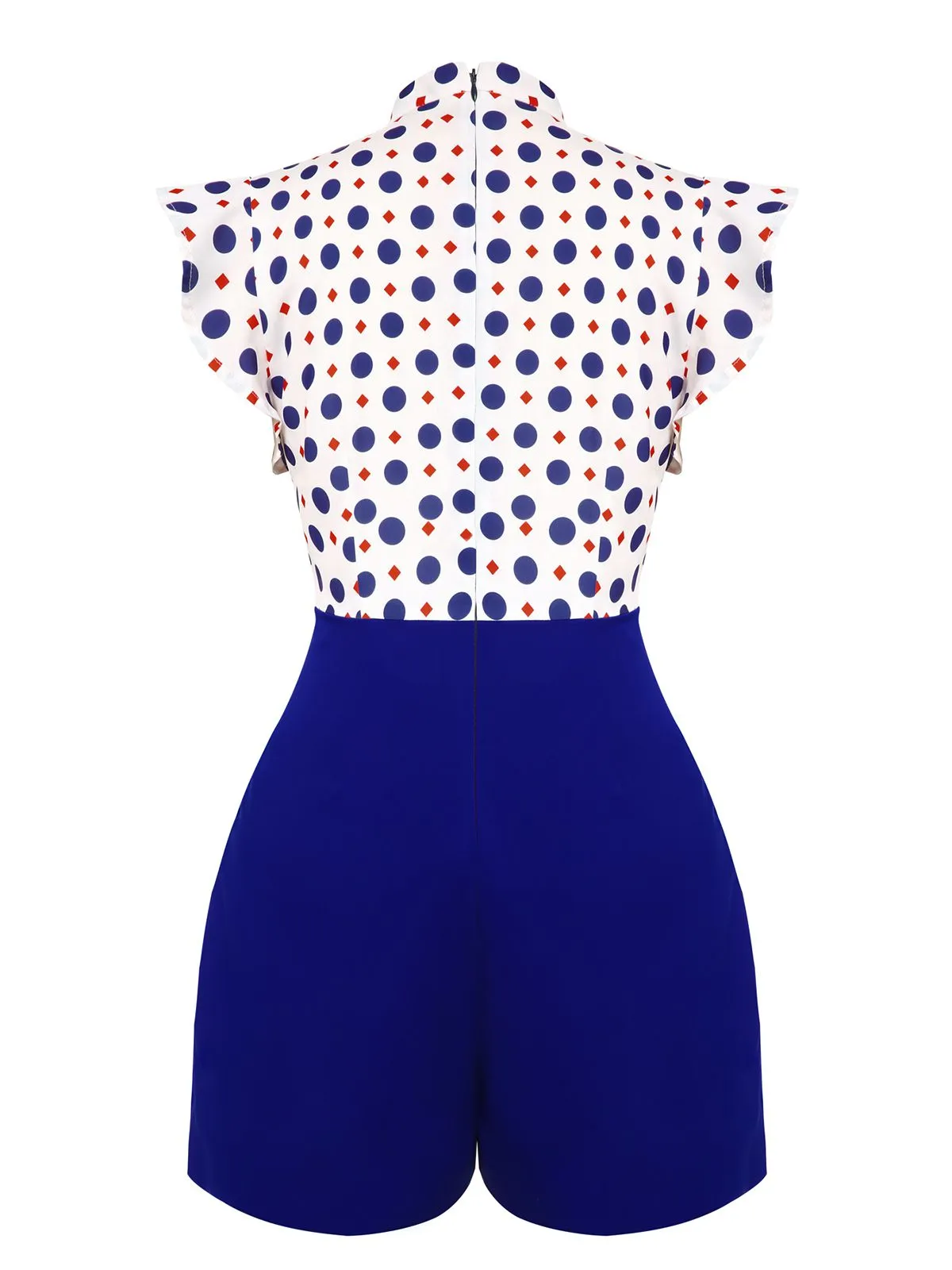 Blue 1950s Polka Dot Buttoned Romper sold by Retro Stage product image thumbnail 4