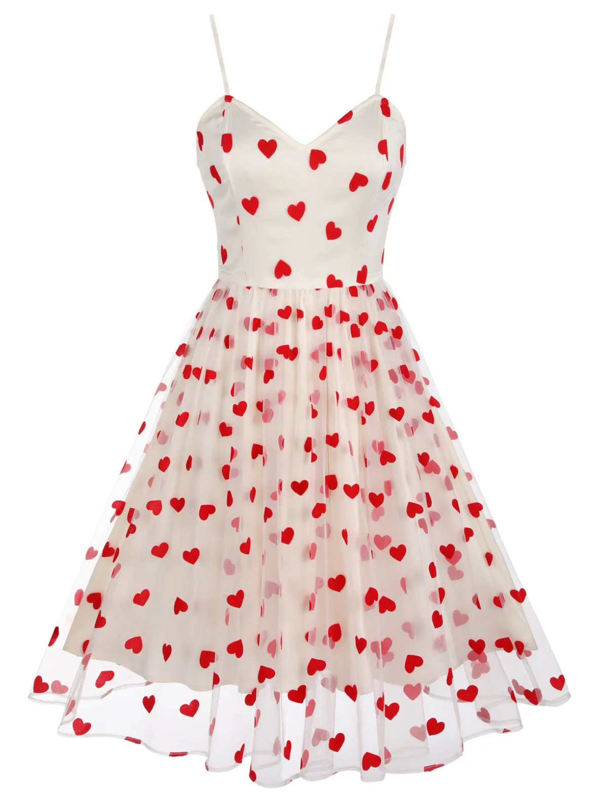 Heart 1950s Mesh Sling Dress sold by Retro Stage product image thumbnail 2