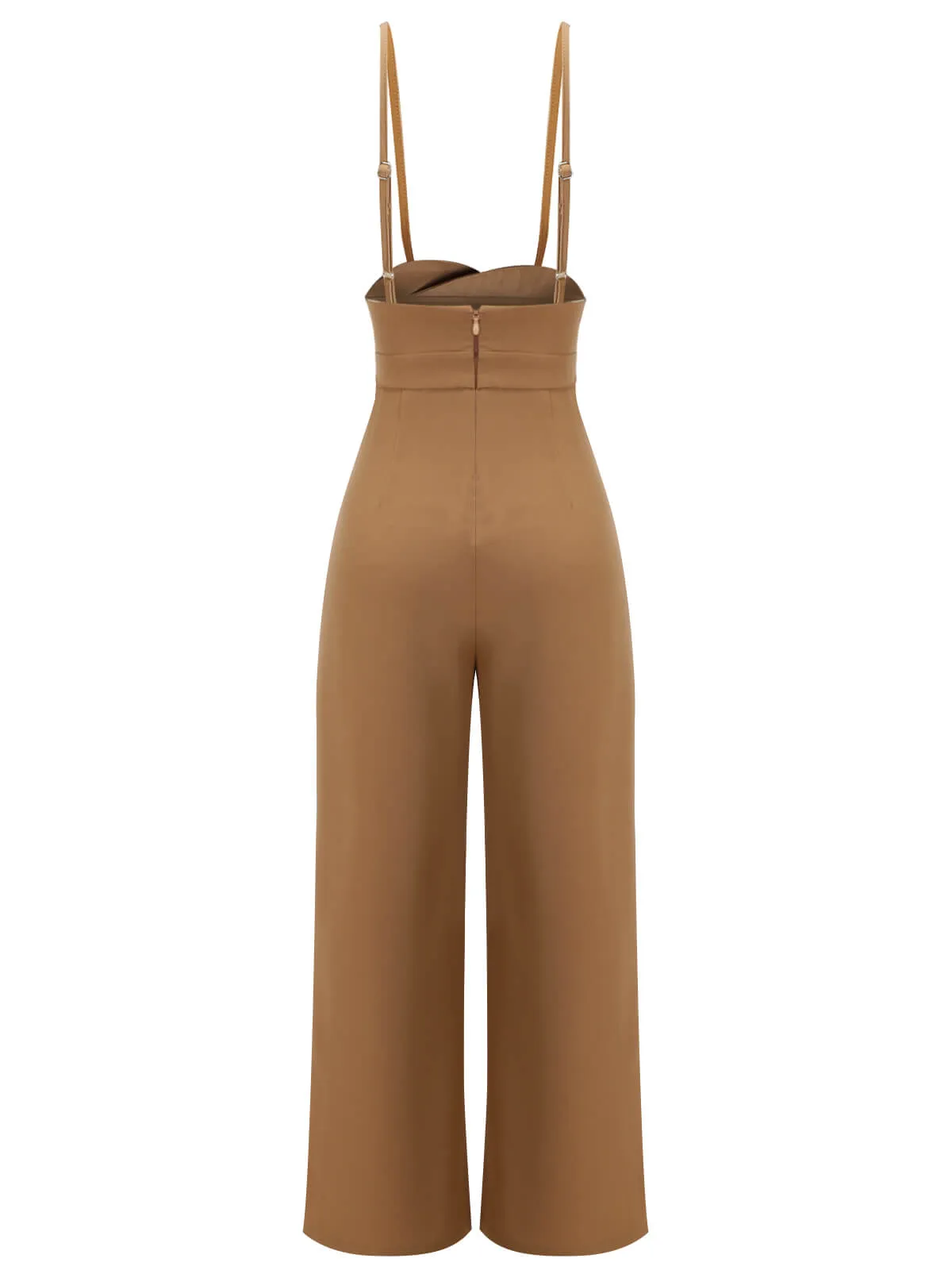 Coffee 1930s Solid Suspender Jumpsuit sold by Retro Stage product image thumbnail 2