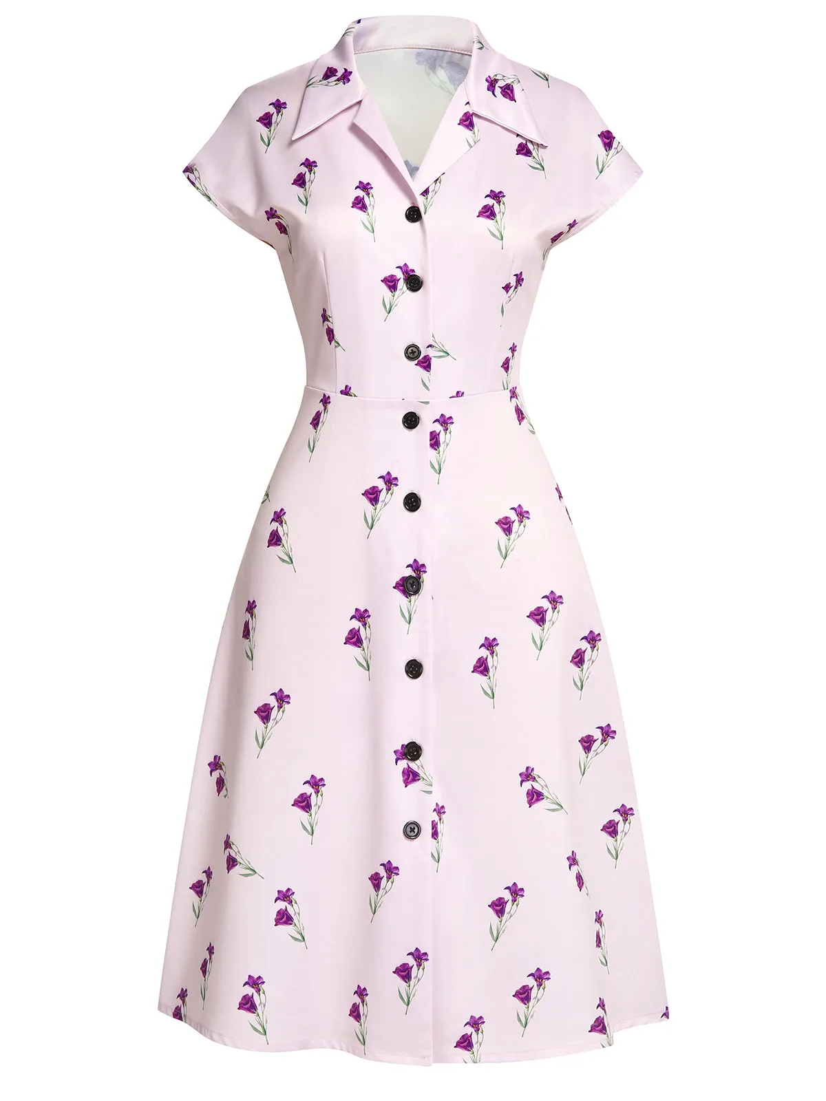 Purple 1940s Petunia Lapel Dress sold by Retro Stage product image thumbnail 2