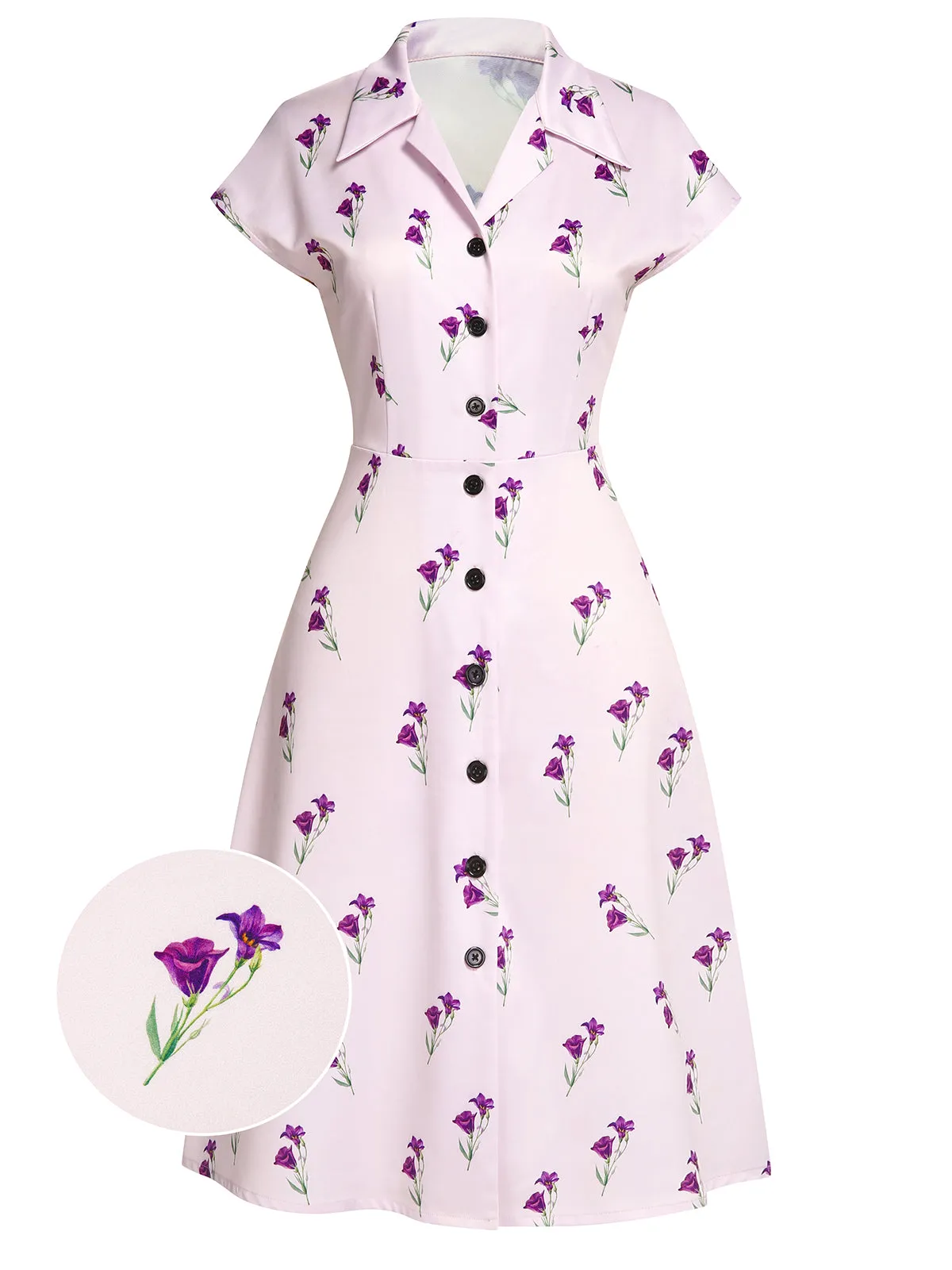 Purple 1940s Petunia Lapel Dress sold by Retro Stage