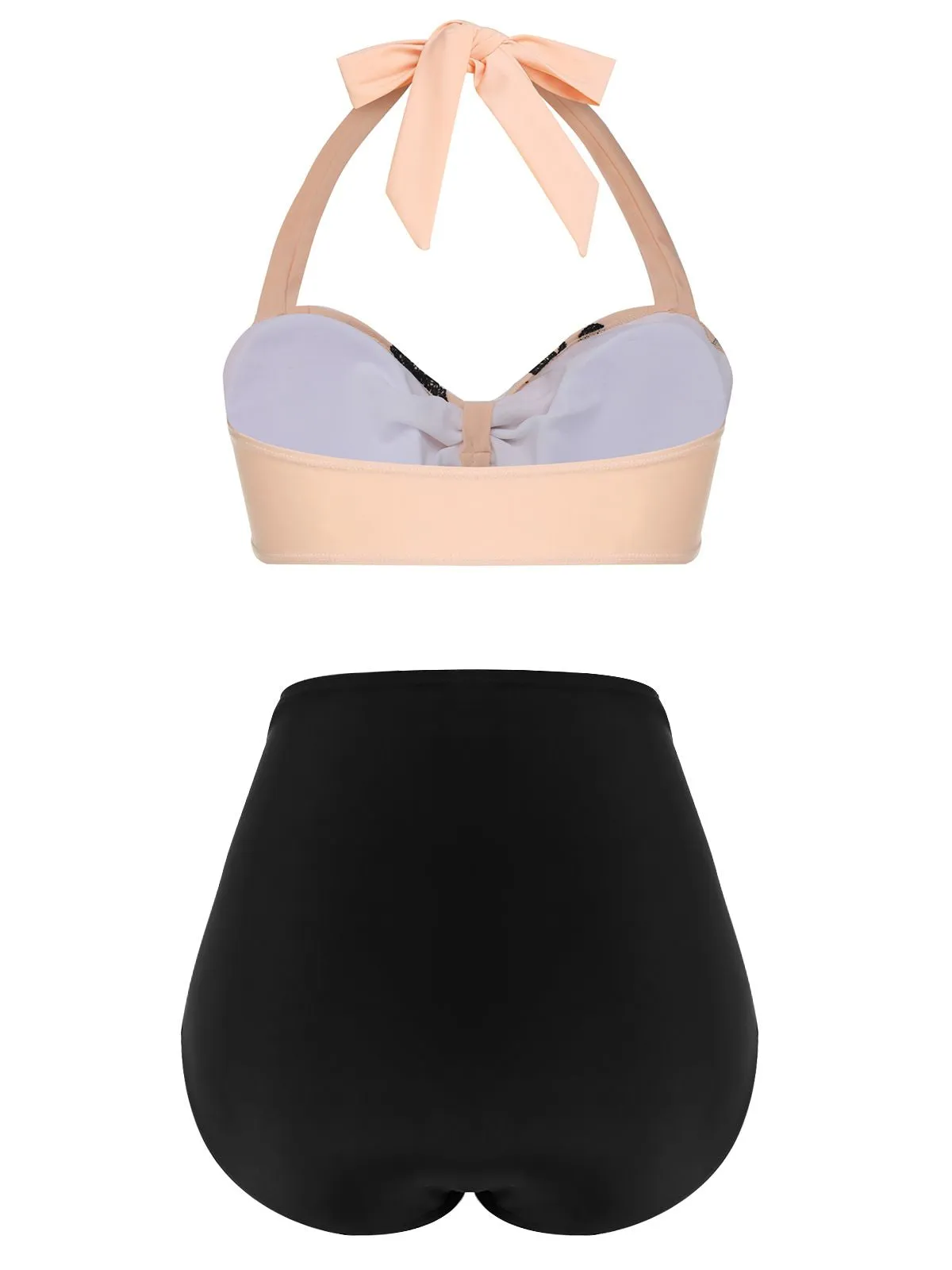 Black 1950s Halter Butterfly Swimsuit sold by Retro Stage product image thumbnail 4