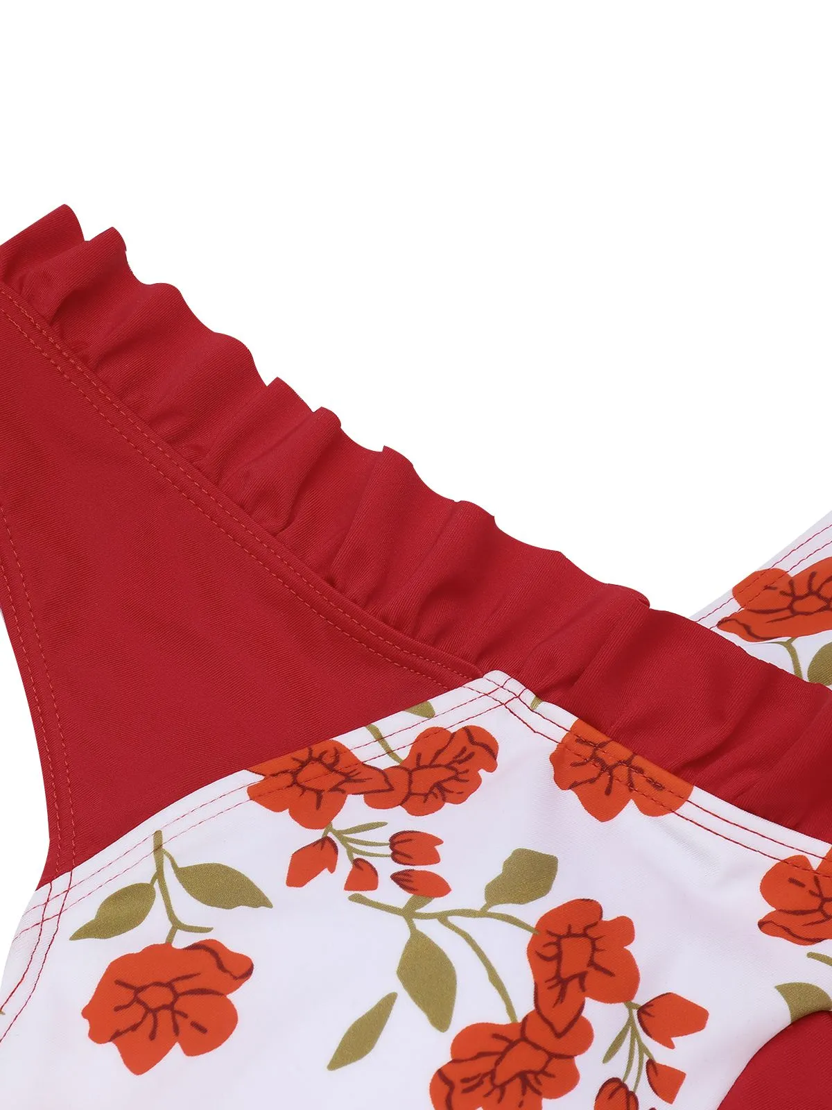 1950s One-shoulder Ruffle One-piece Swimsuit sold by Retro Stage product image thumbnail 5