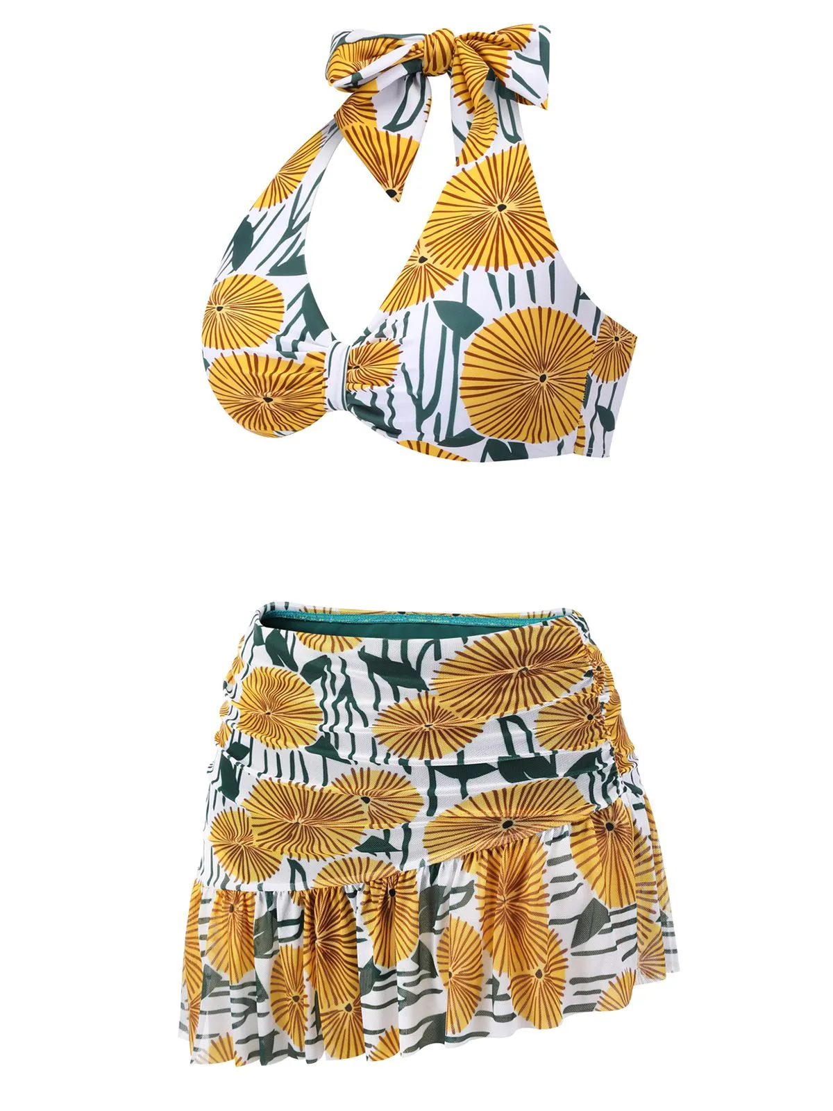 1950s Halter Ping Pong Floral Swimsuit sold by Retro Stage product image thumbnail 3