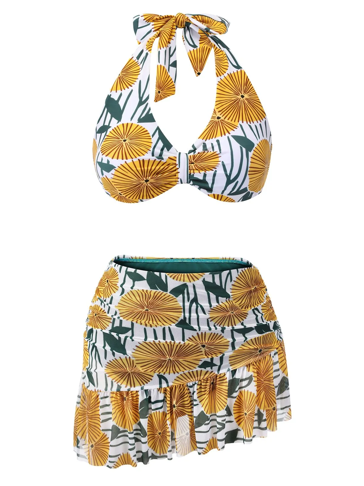 1950s Halter Ping Pong Floral Swimsuit sold by Retro Stage product image thumbnail 2