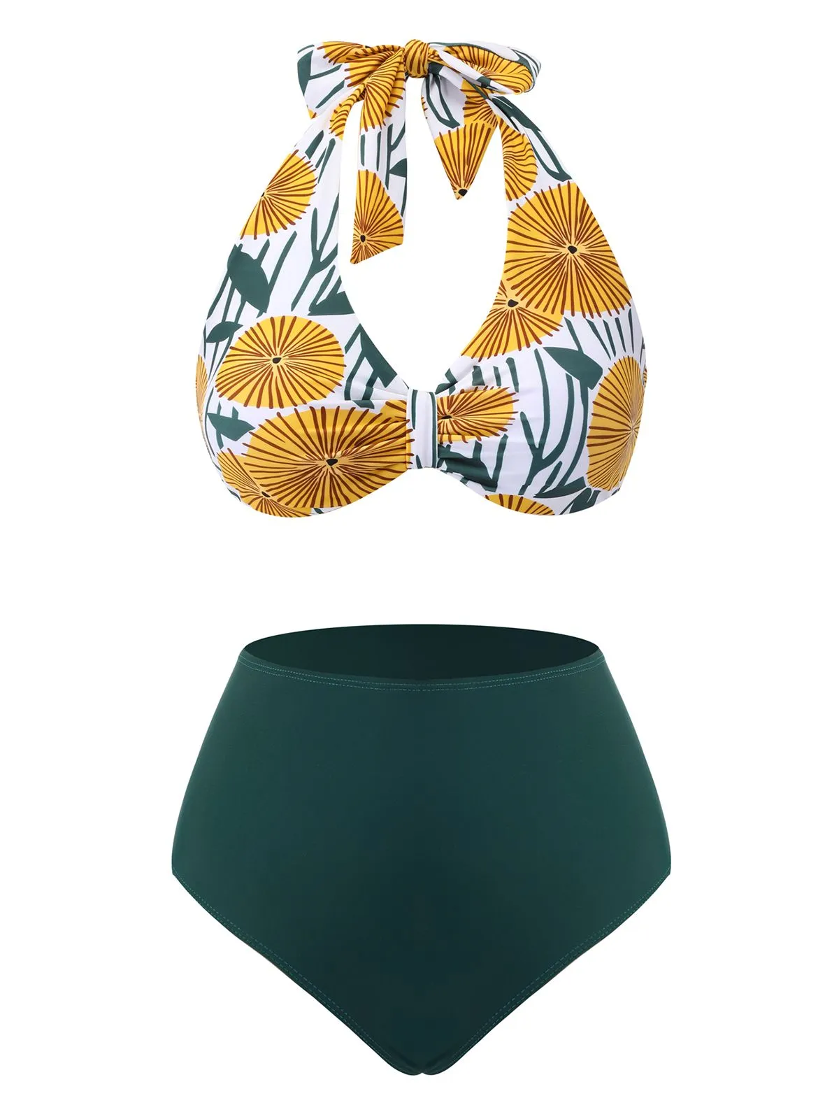 1950s Halter Ping Pong Floral Swimsuit sold by Retro Stage product image thumbnail 5