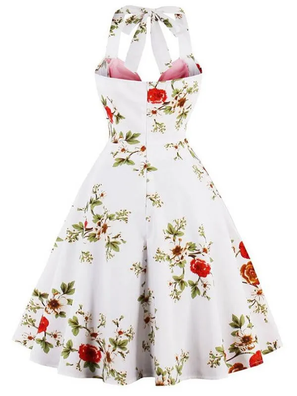 1950s Halter Floral Swing Dress sold by Retro Stage product image thumbnail 2