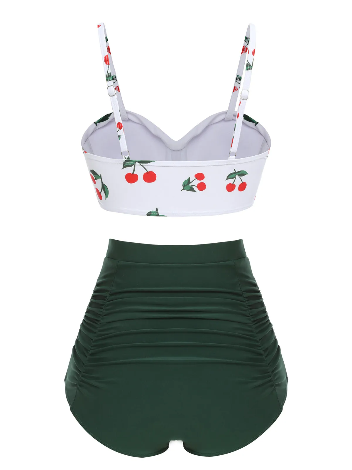 2PCS 1950s Cherry Spaghetti Strap Bikini Set sold by Retro Stage product image thumbnail 4