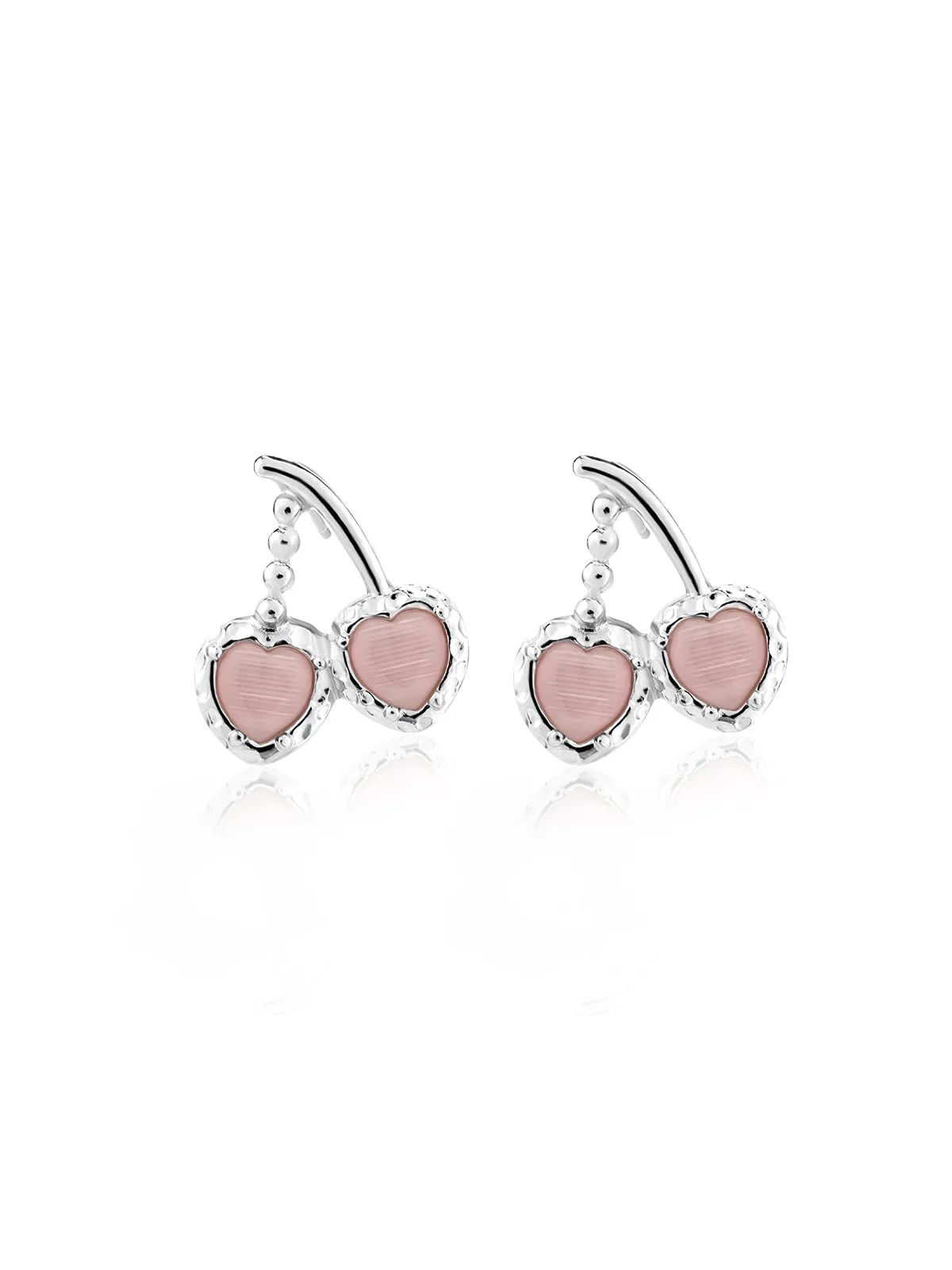Retro Cherry Pink Trim Alloy Earrings sold by Retro Stage