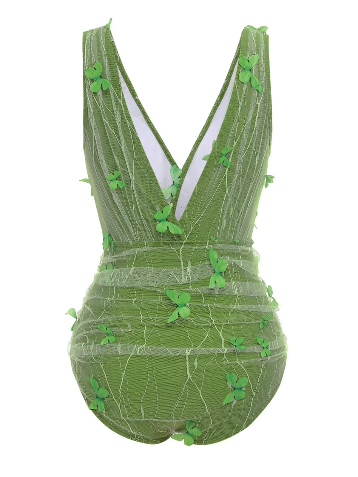 Green 1960s 3D Butterfly Mesh Swimsuit sold by Retro Stage product image thumbnail 4