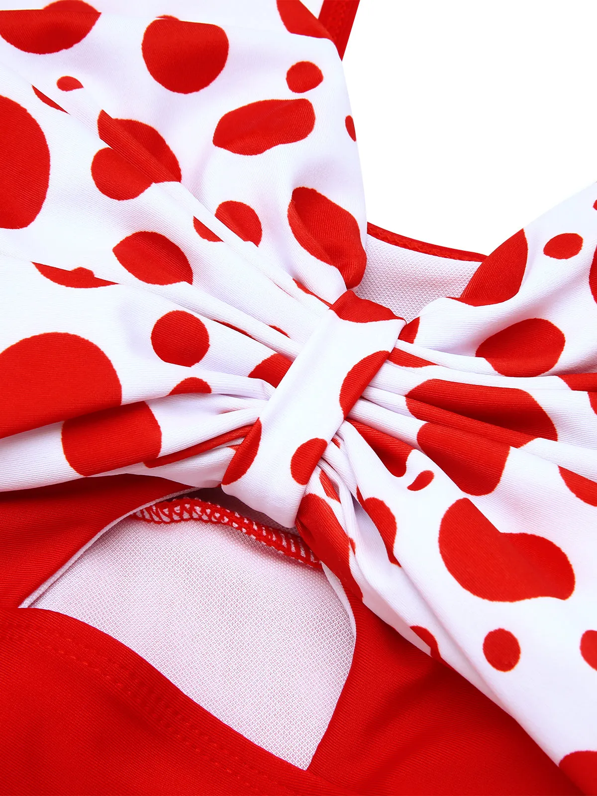 1930s Polka Dot Bowknot Patchwork Swimsuit sold by Retro Stage product image thumbnail 5