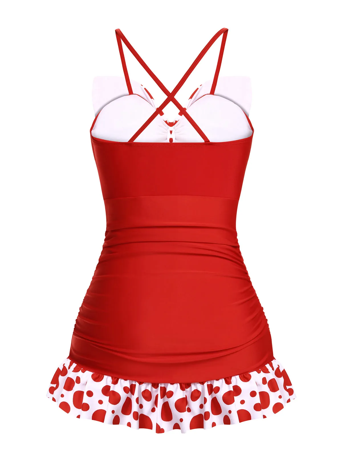 1930s Polka Dot Bowknot Patchwork Swimsuit sold by Retro Stage product image thumbnail 4