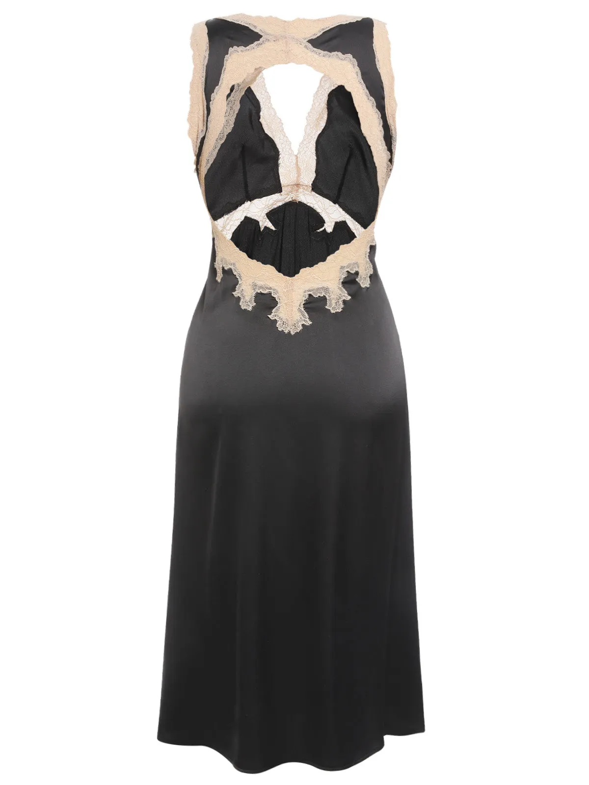 1950s Lace Backless V-Neck Satin Sleepwear sold by Retro Stage product image thumbnail 2