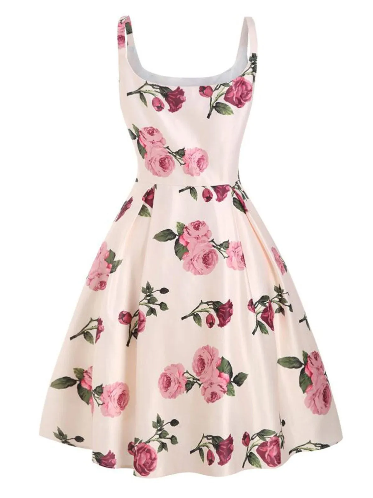 Pink 1950s Rose Floral Swing Dress sold by Retro Stage product image thumbnail 5