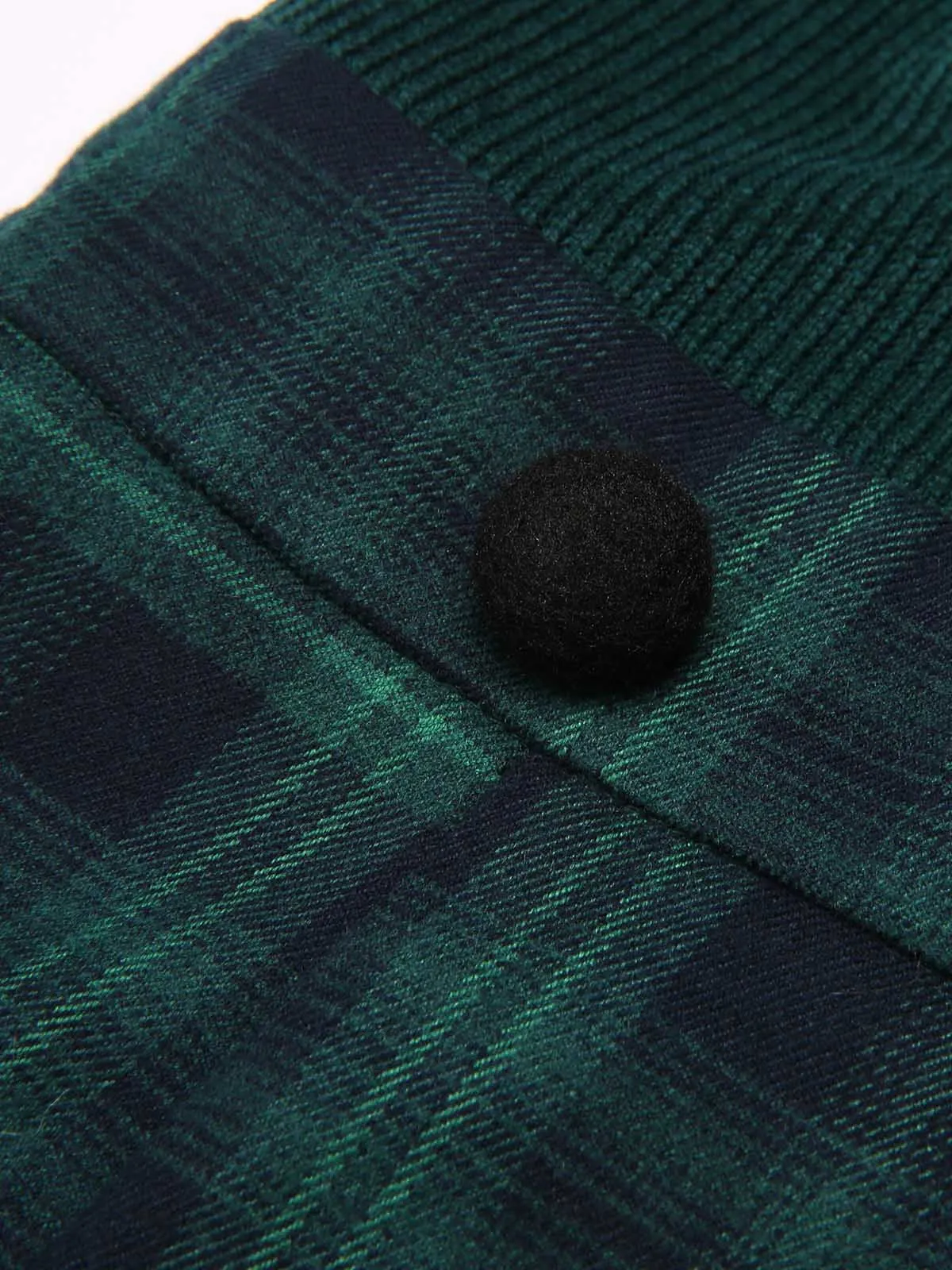 Green 1930s Plaid Turtleneck Fishtail Dress sold by Retro Stage product image thumbnail 5