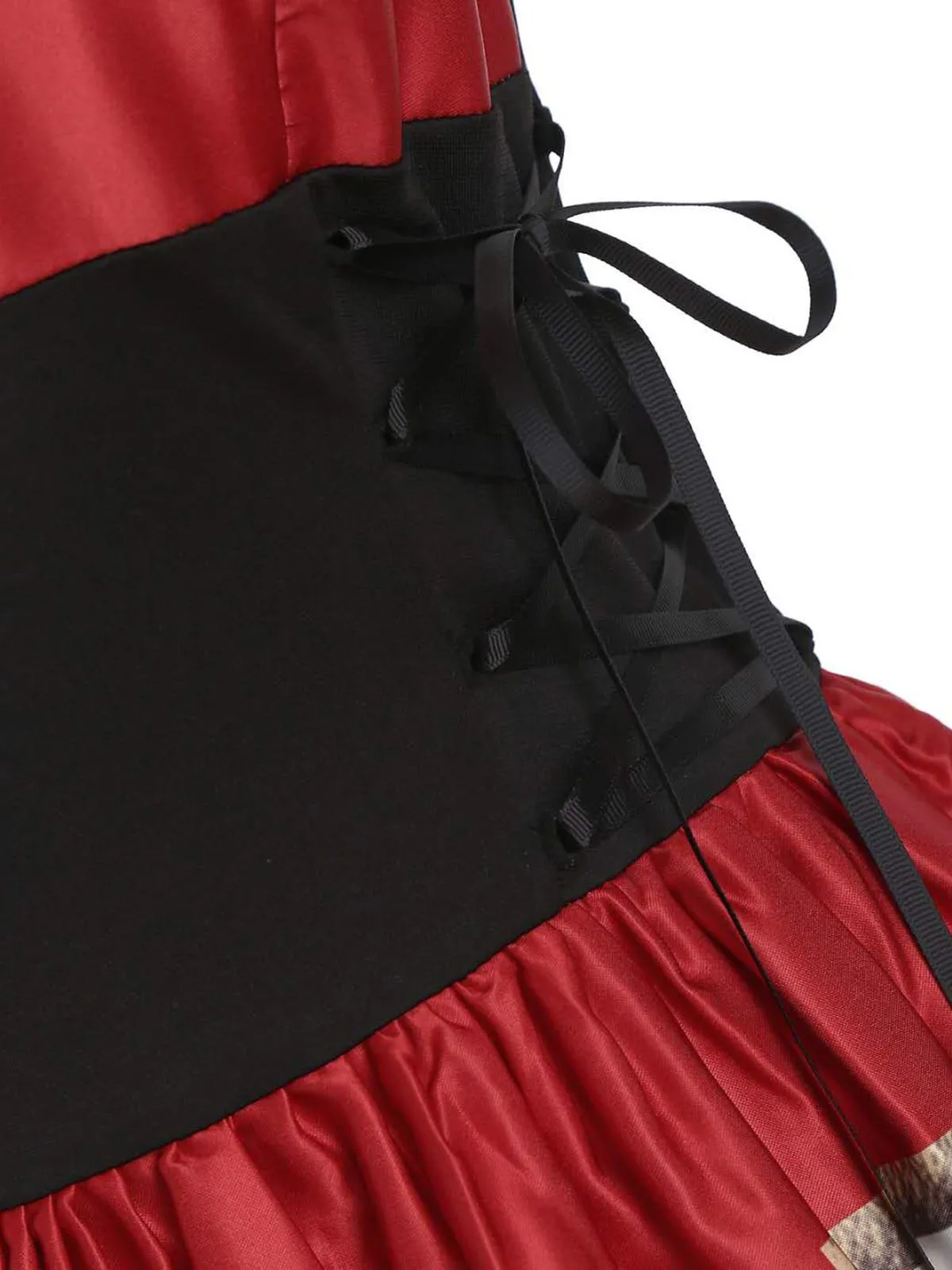 Red 1950s Strap Poker Costume Dress sold by Retro Stage product image thumbnail 5