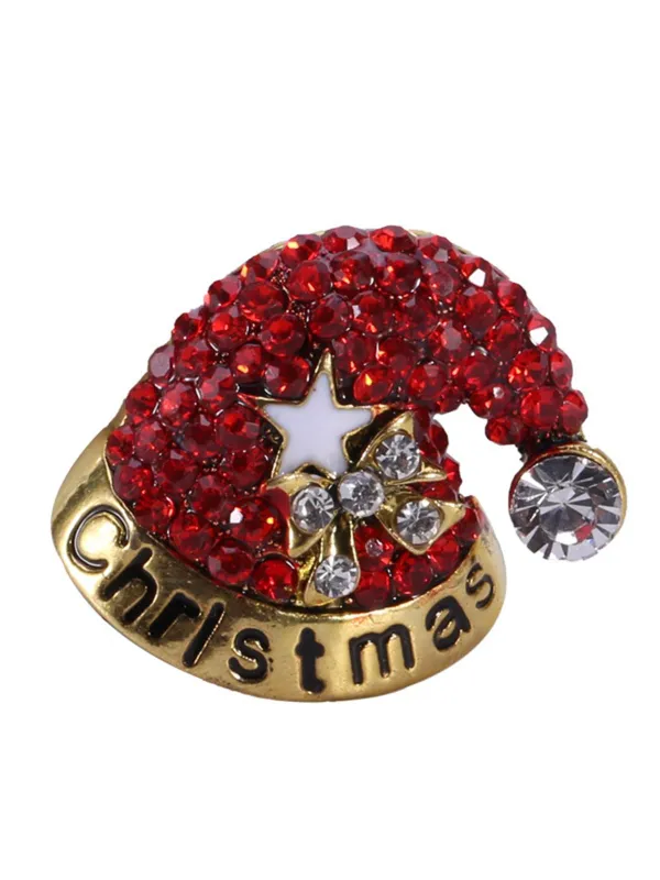 Retro Christmas Hat Rhinestone Brooch sold by Retro Stage