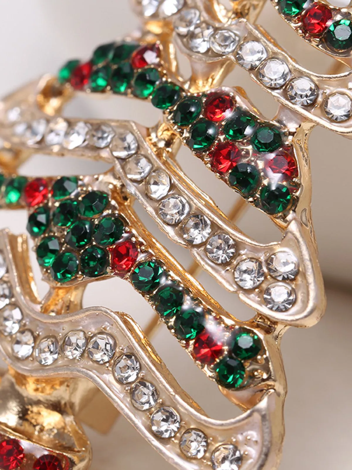 Retro Christmas Trees Rhinestone Brooch sold by Retro Stage product image thumbnail 2