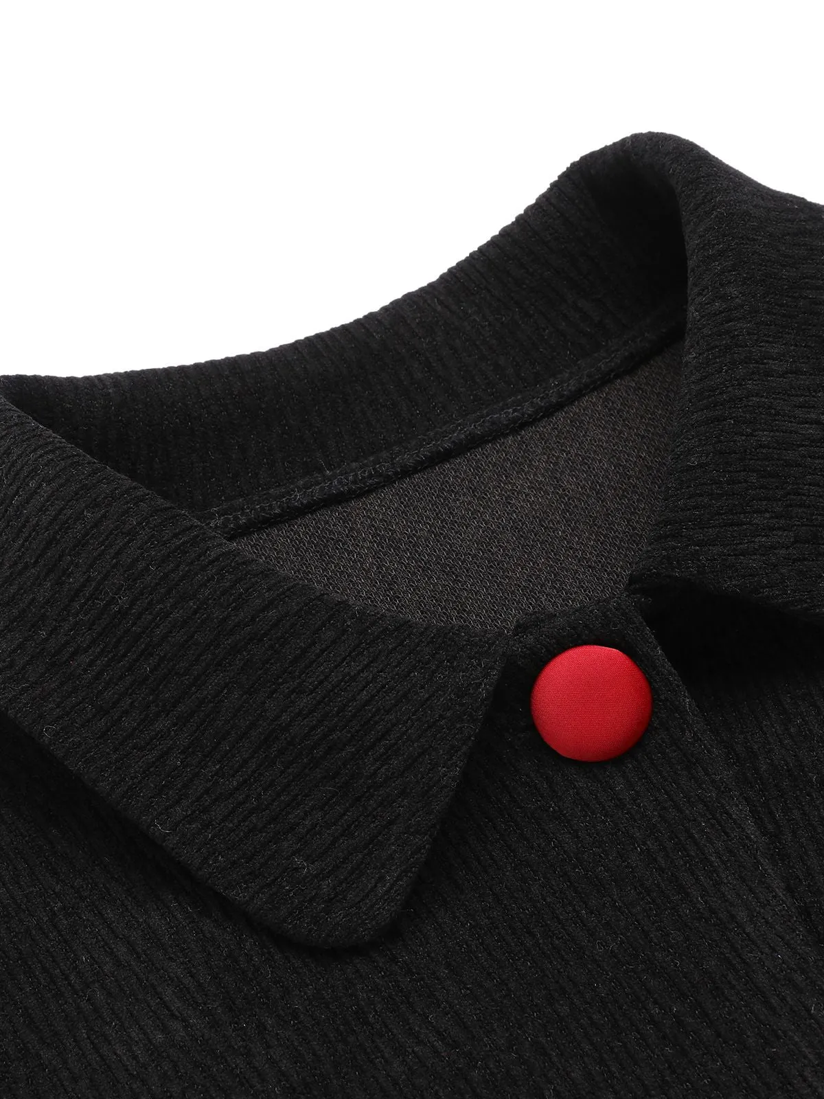 Black 1950s Textured Knitted Crop Jacket sold by Retro Stage product image thumbnail 5