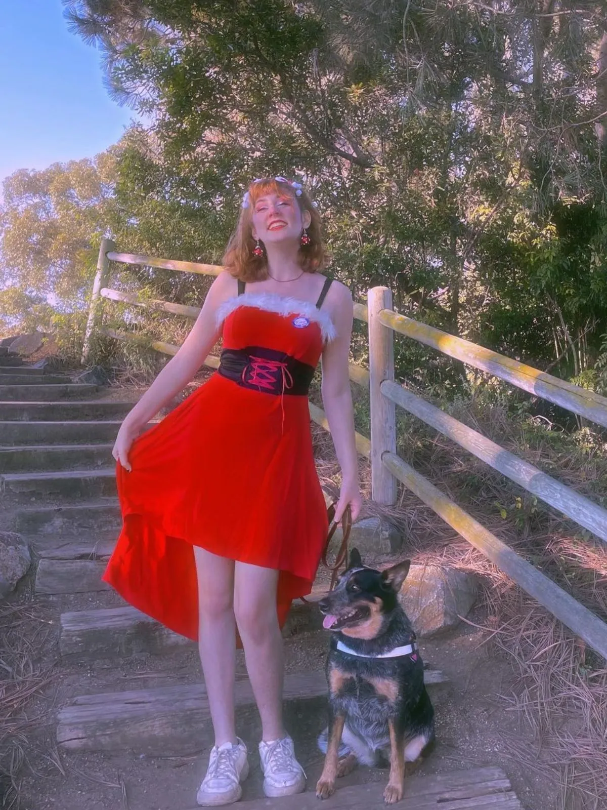 1950s Strap Furry Lace Up Dress sold by Retro Stage