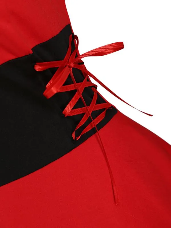 1950s Strap Furry Lace Up Dress sold by Retro Stage product image thumbnail 5