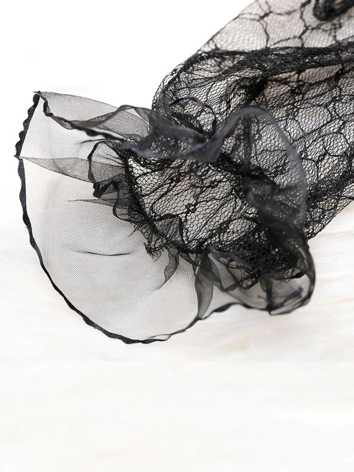 Black Retro Lace Sheer Gloves sold by Retro Stage product image thumbnail 3