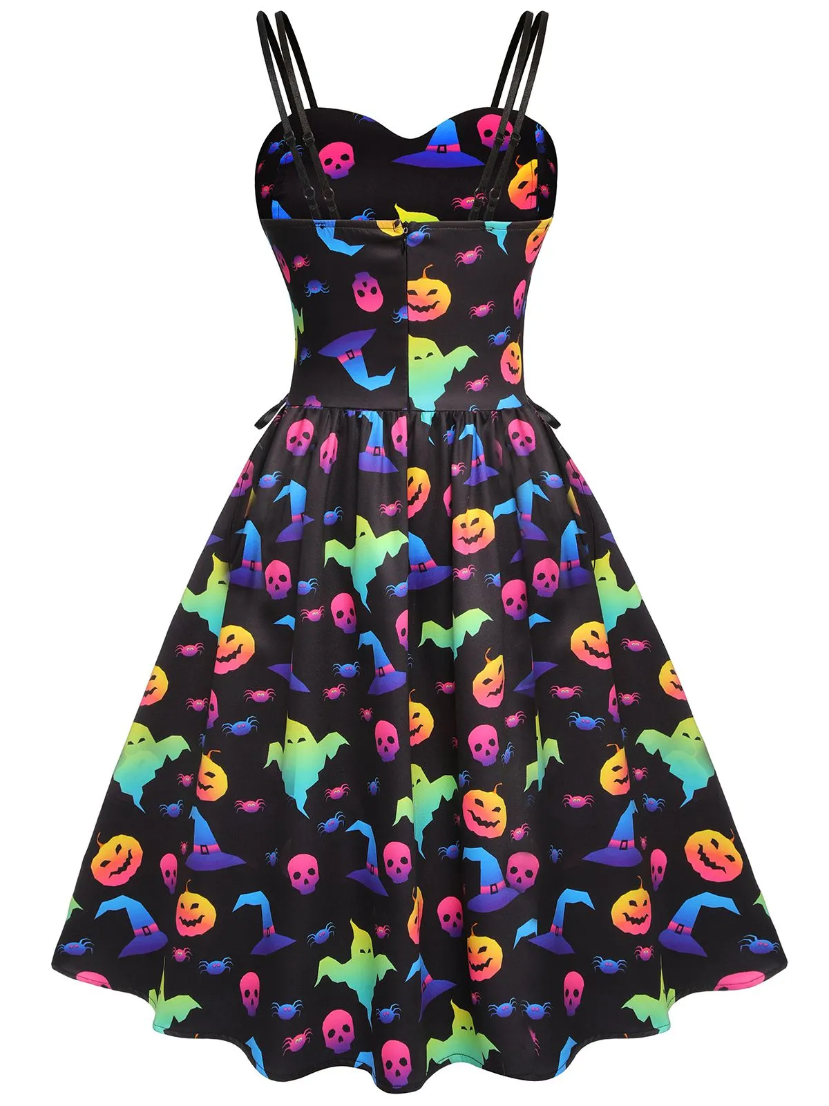 1950s Halloween Colorful Print Strap Dress sold by Retro Stage product image thumbnail 4