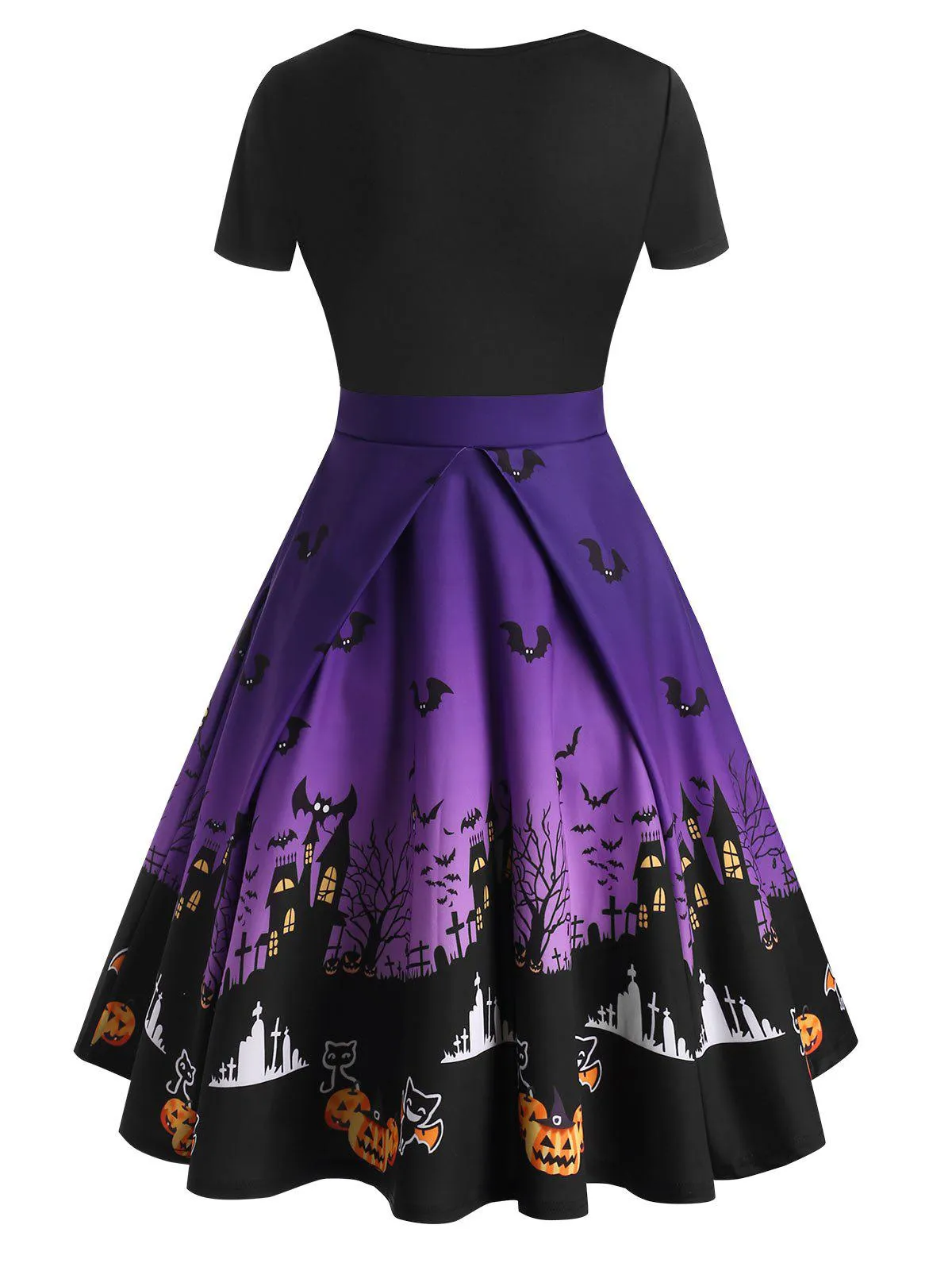 Purple 1950s Halloween Button Dress sold by Retro Stage product image thumbnail 2