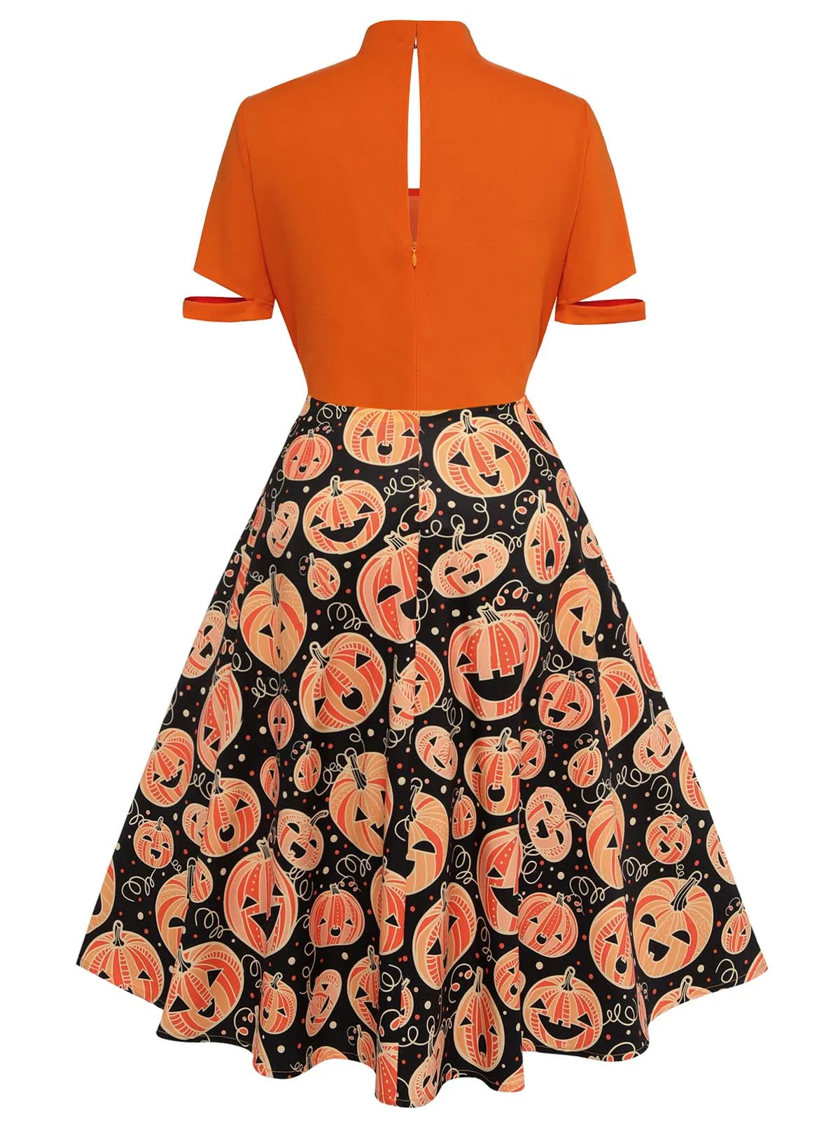 Orange 1950s Halloween Pumpkin Swing Dress sold by Retro Stage product image thumbnail 5