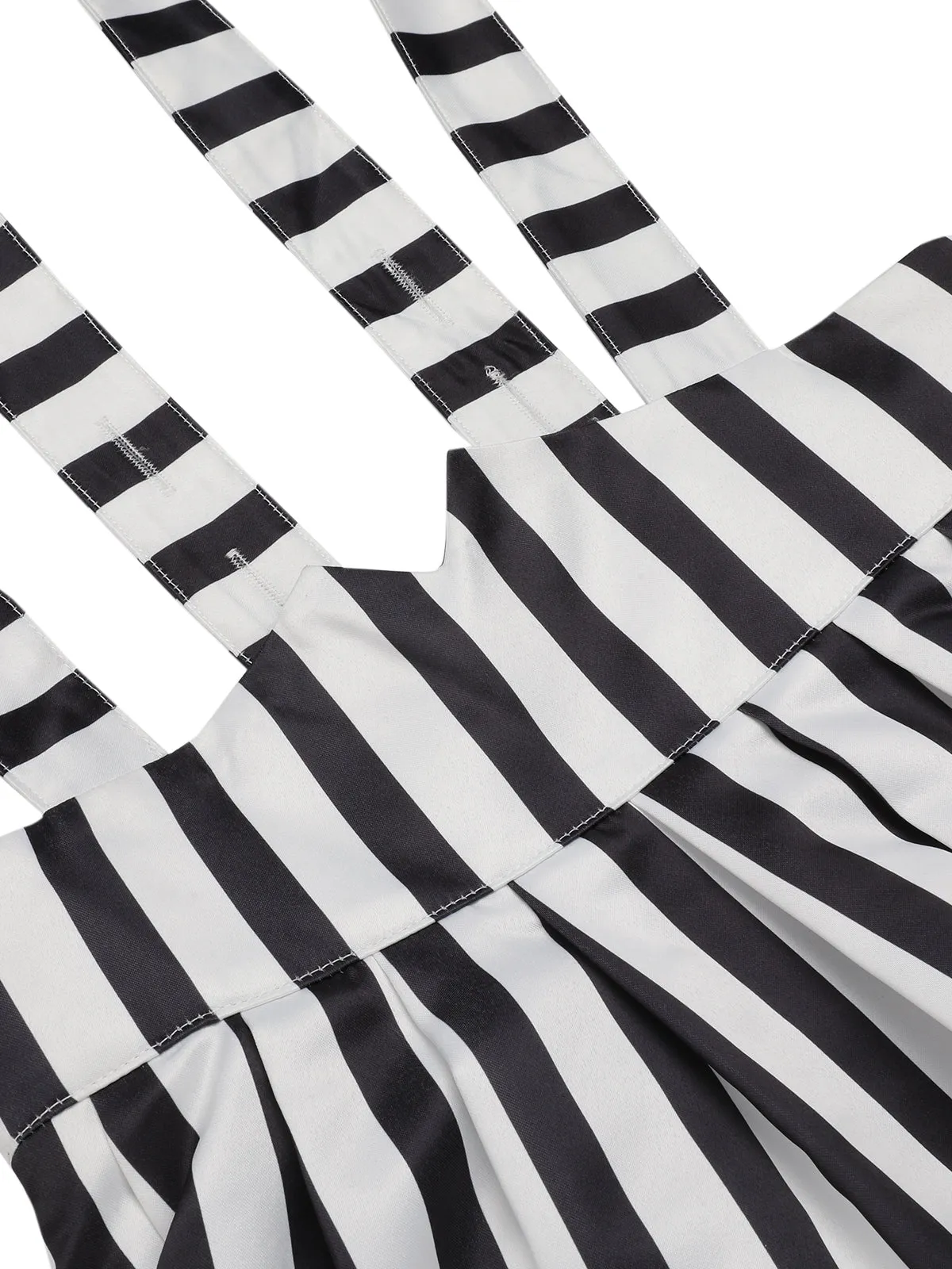 Black & White 1950s Stripes Suspender Skirt sold by Retro Stage product image thumbnail 4